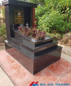 Mộ đơn ốp đá granite đen ấn độ tại thanh trì