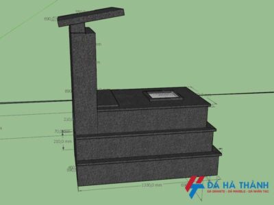 bản vẽ 3D đá hoa cương ốp mộ đep