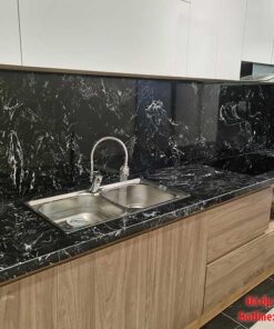 Đá bếp nhân tạo đen vân trắng