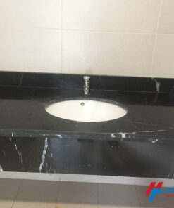 Lavabo đá marble đen chỉ trắng