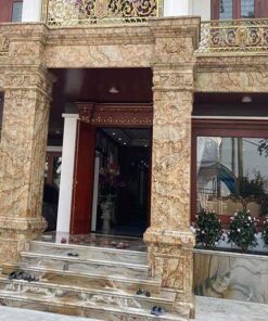 Thi công đá ốp mặt tiền màu vàng tại nam từ liêm